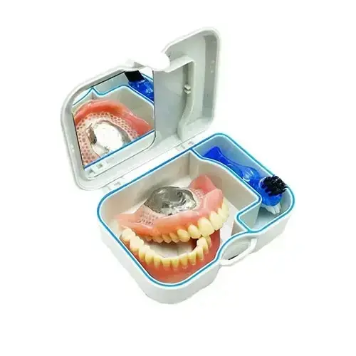 Contenitore protesi con specchio e spazzolino Contenitore protesi con specchio e spazzolino - immagine 1