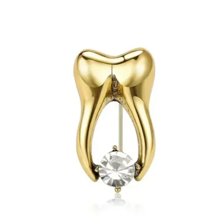 Spilla molare dorato con brillante